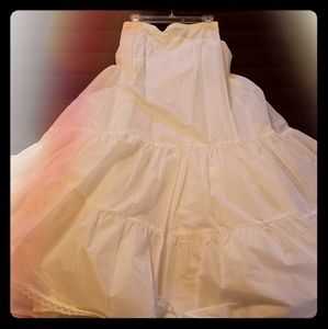 Half Tulle Slip -  white